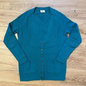 Madewell Wallace Wool Blue/Green Cardigan Sweater Size XS